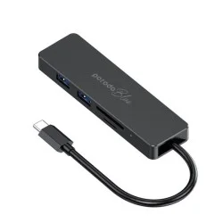 Porodo Blue 5 in1 USB-C Hub HDMI USB SD MicroSD - Black